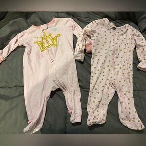 Gerber Pink Baby Sleepers Set